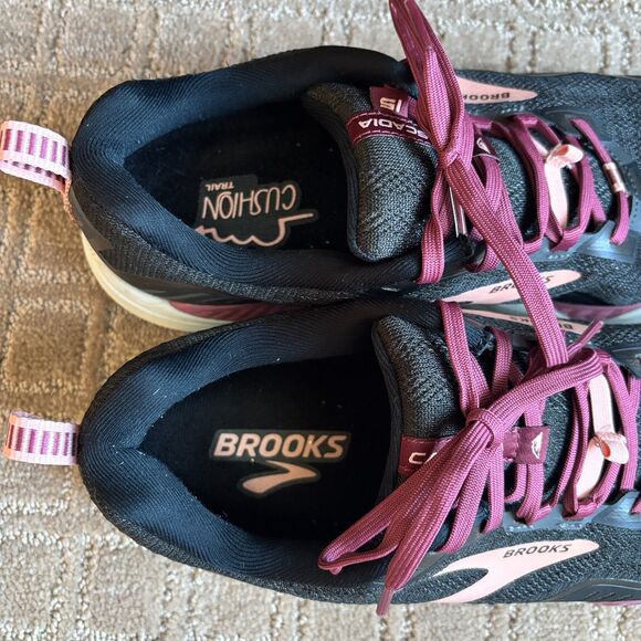 Brooks Cascadia 15 Trail Running Shoes - Women's 12 B - Black Pink 1203311B087 - Picture 4 of 8